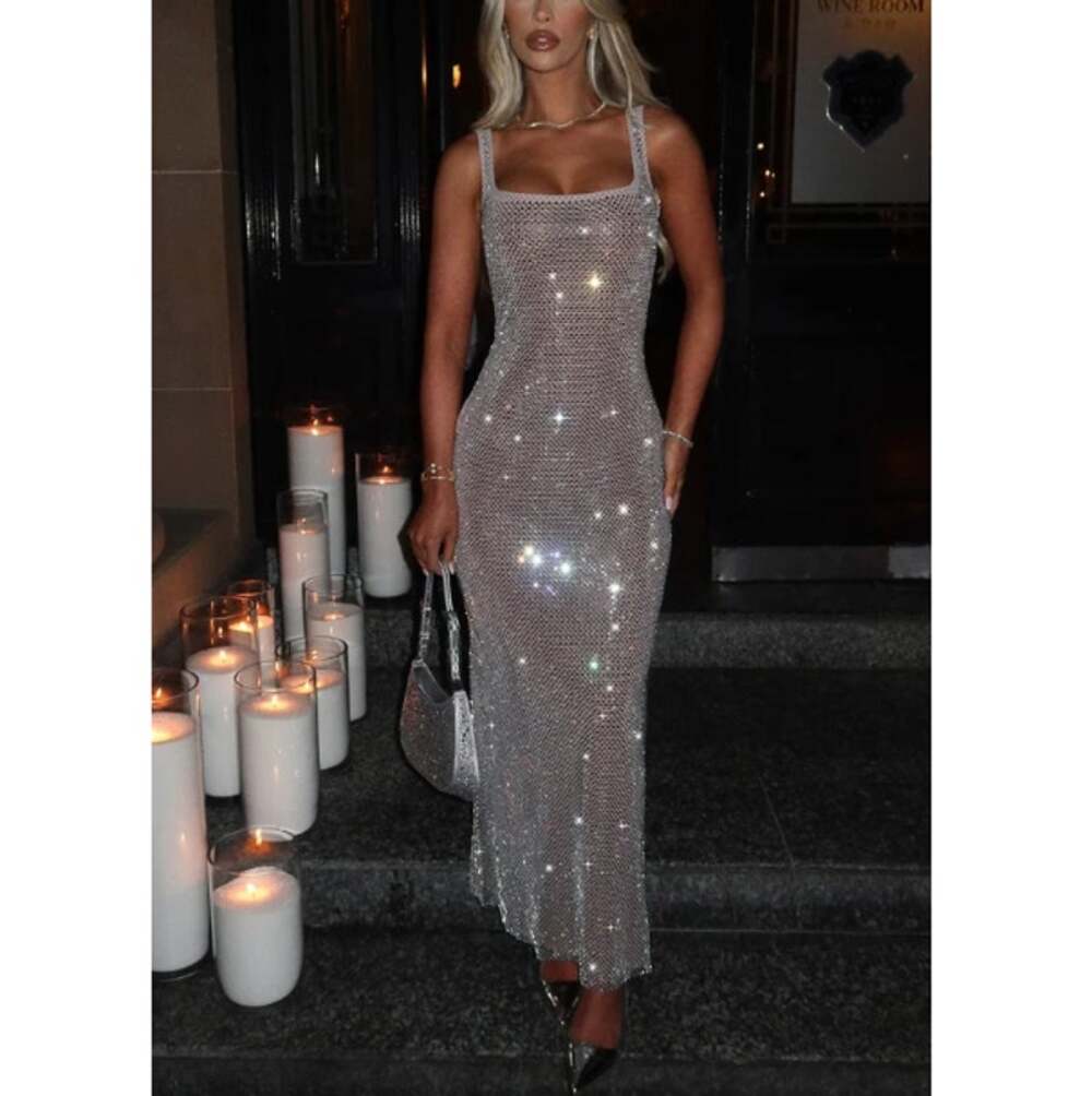 Babyboo Petra Maxi Dress Silver Size L